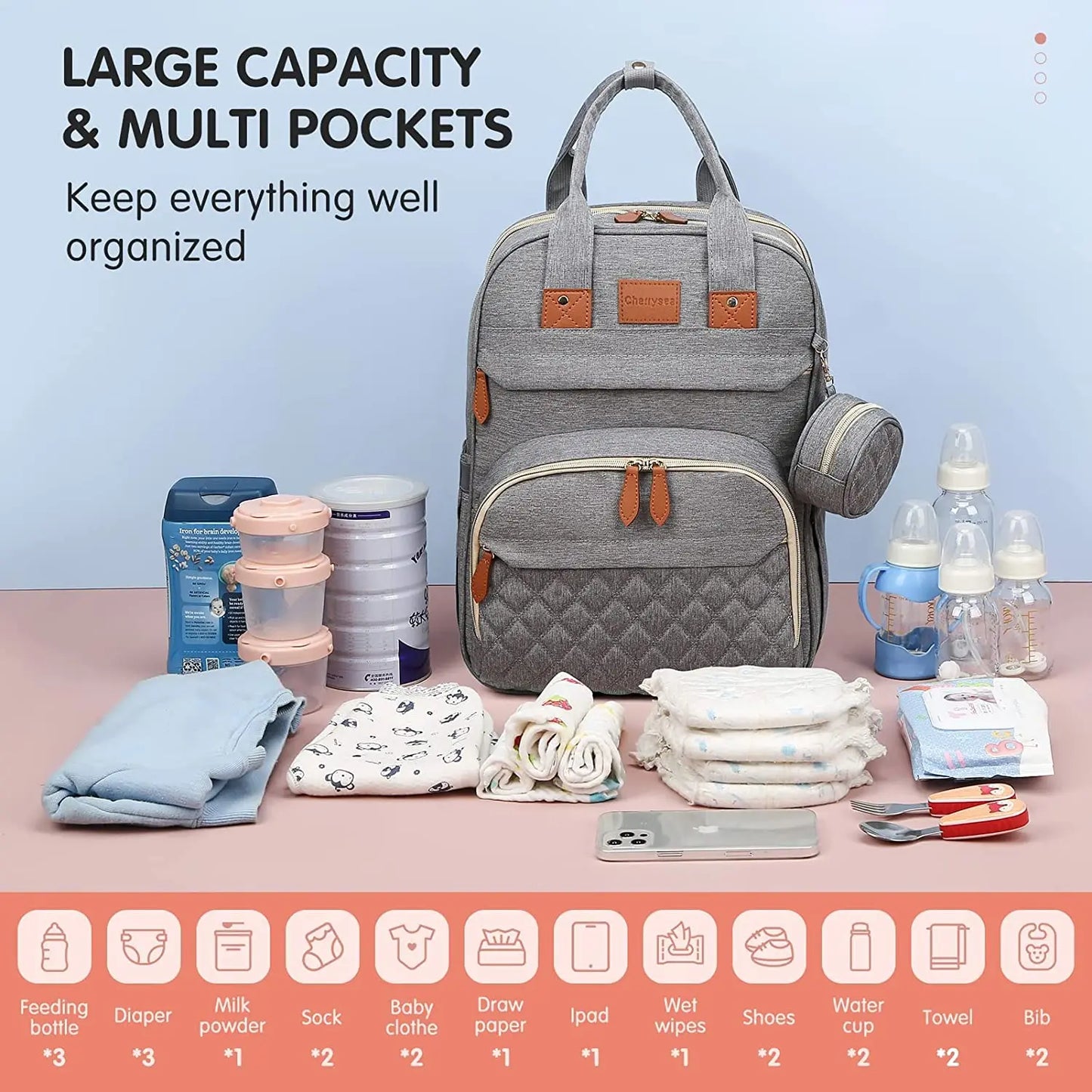 Diaper Bag with USB Charger