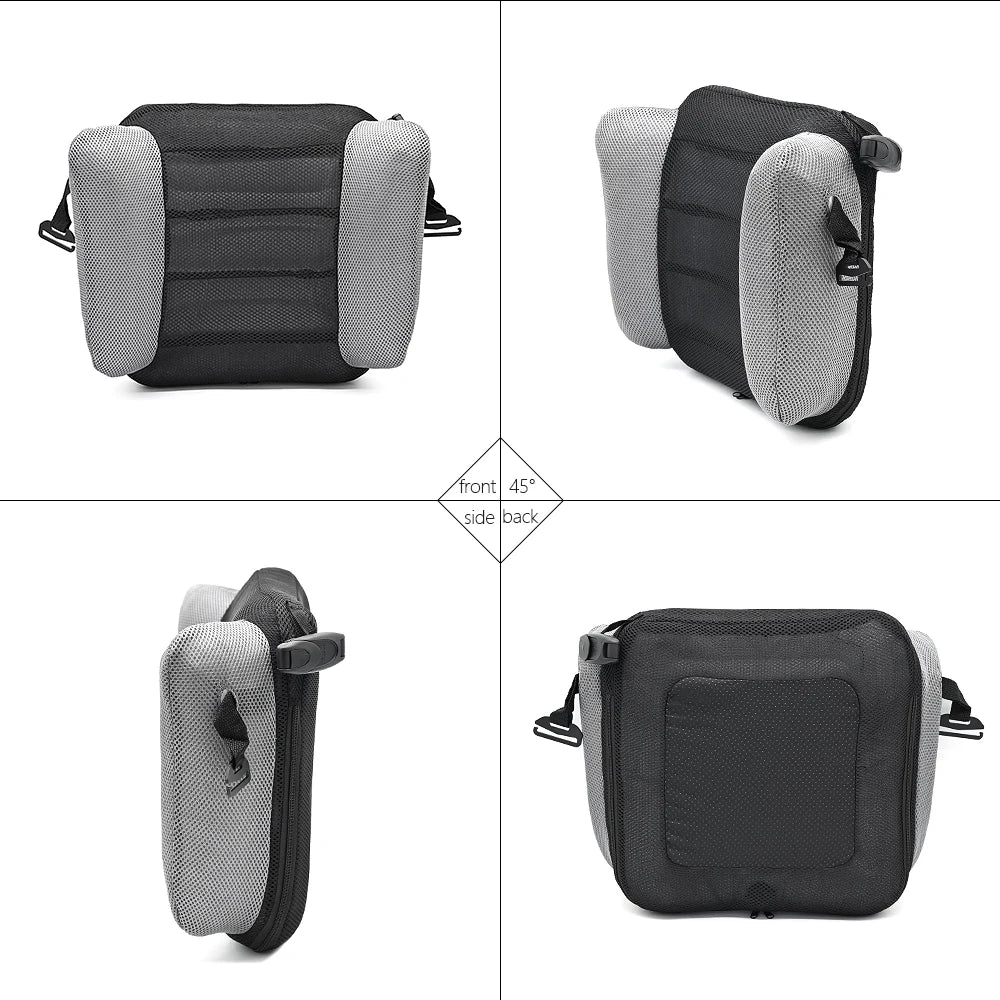 Inflatable booster cushion for kids with multiple views on a white background
