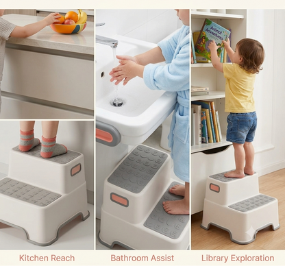 different use cases of the Non-Slip Toddler Bathroom Helper Stool