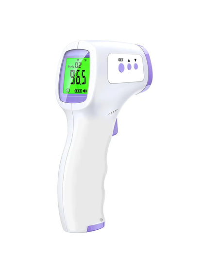 Backlit LCD fever indicator with digital display on a white background
