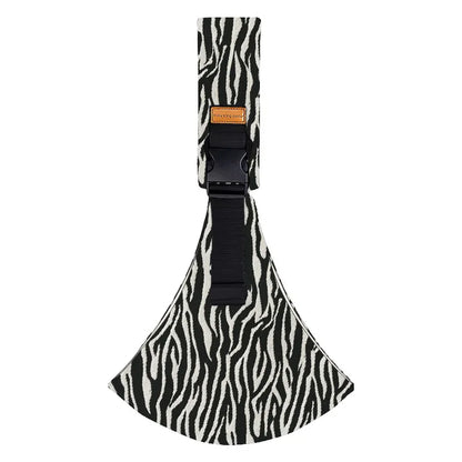 Zebra-patterned side carry baby sling